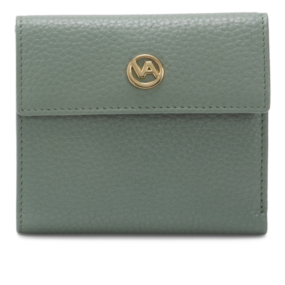 Valentina Leather Tab Tooled Wallet with Gold Accent in Green One size NWT